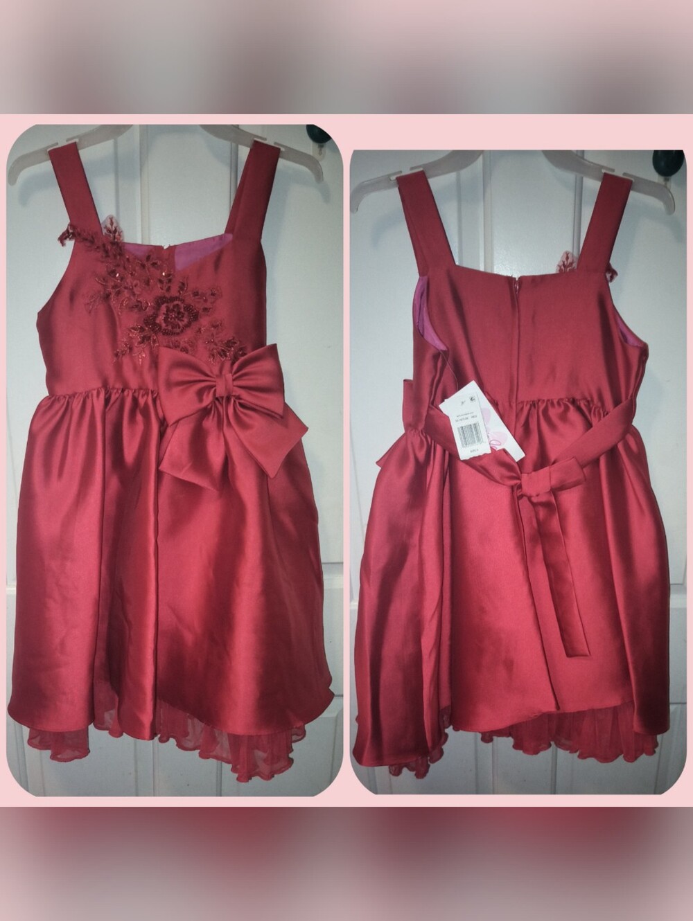 🆕 Nordstrom Bonnie Jeans Kids Formal Dress Red Sequin Pageant Fancy Dress Sz 8